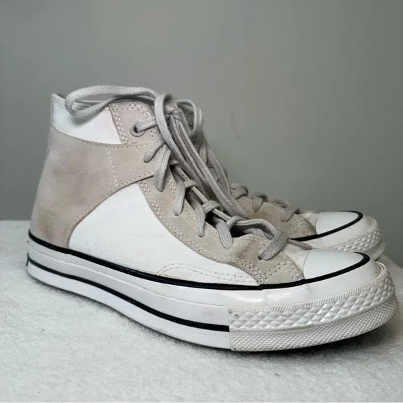 Converse Chuck 70‎ High White Mouse Shoes Casual Canvas Suede Mens 6 A01780C - Picture 2 of 9
